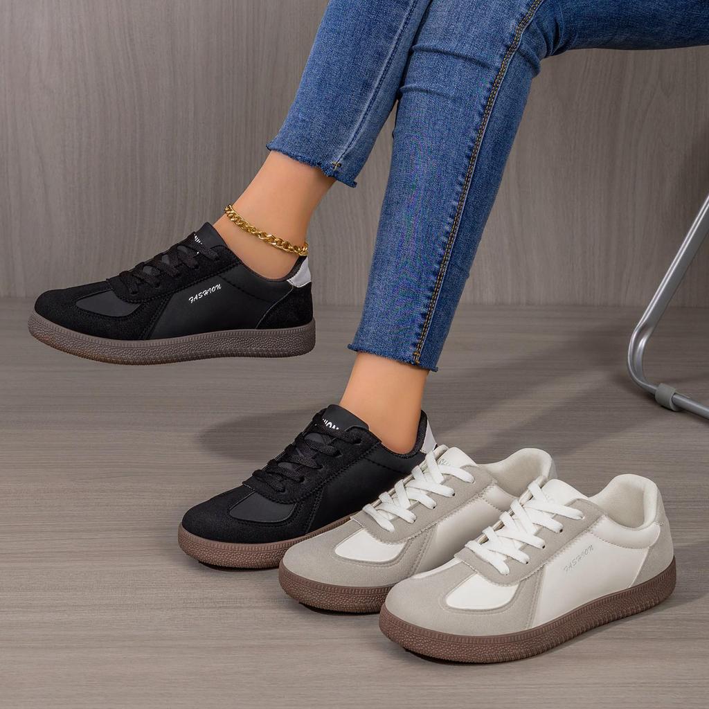 Leichte Frühlings-Freizeit-Damenschuhe in einfarbiger deutscher Stilrichtung, vielseitig, weiß