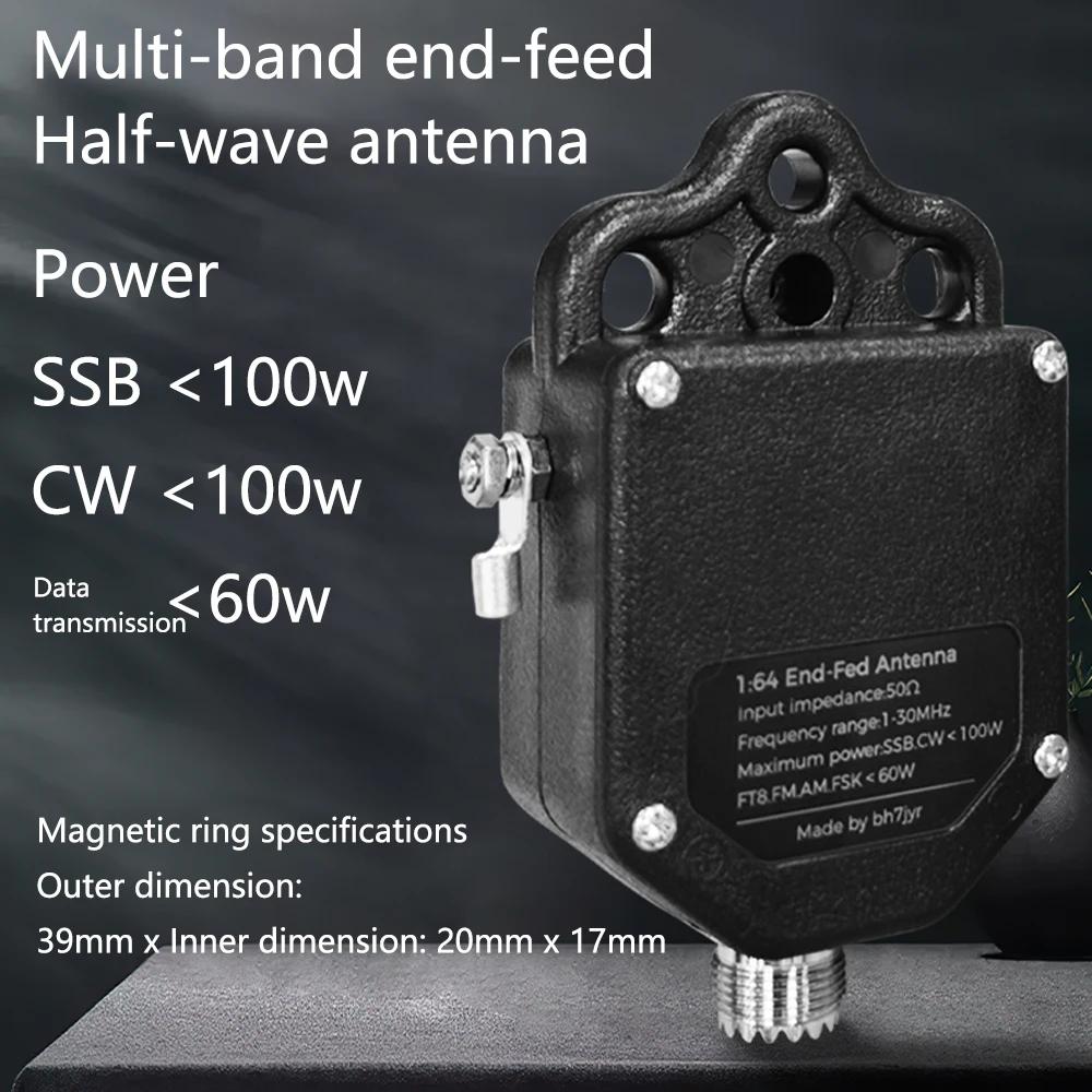 Professional End Fed Antenna for Outdoor, 4 Band 8 Band 1MHz to 30MHz 100W, Easy to Install, Withstand Power for SSB FT8, FM