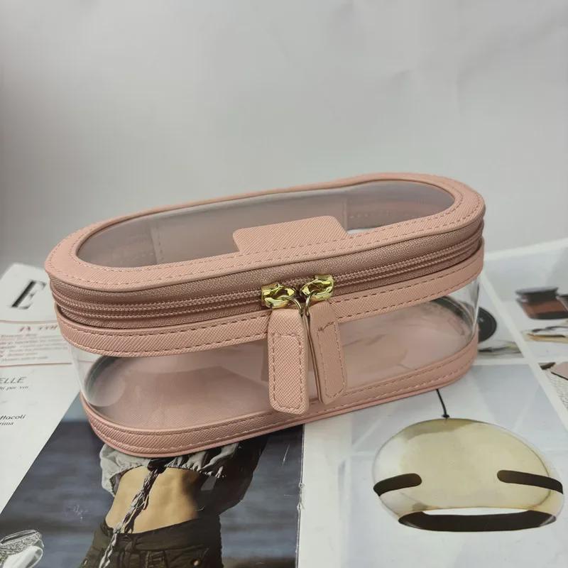 Geantă de toaletă de călătorie multifuncțională din piele PU - Capacitate mare, depozitare cosmetică portabilă