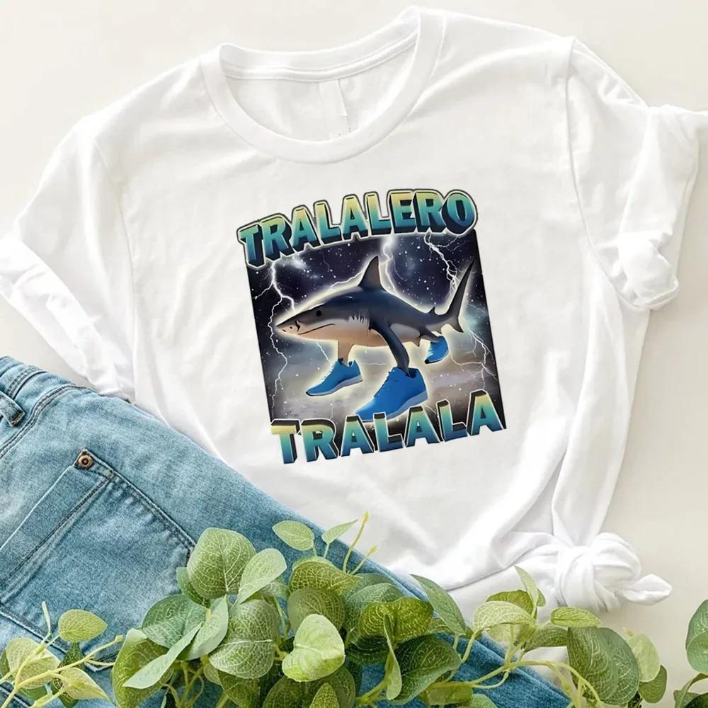 Italian Brainrot Animals Kids T-shirt Tralalero Tralala Funny Shark Short Sleeve Tops Funny Meme Cute Tee Summer Clothing