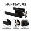 Modern Matte Black Door Handle For Bathroom And Bedroom Aluminum Alloys Smooth Grip Privacy Lock Indoor Installation
