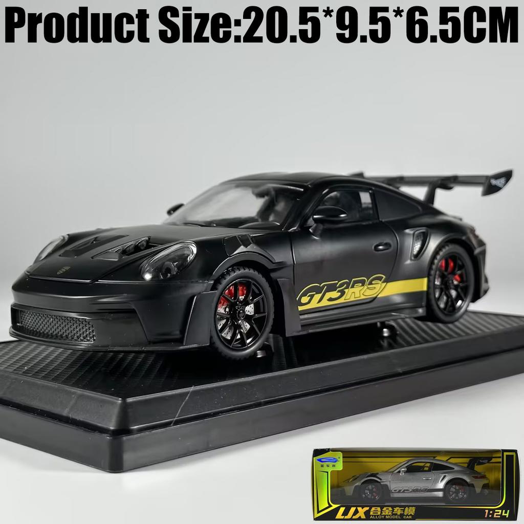 1:24 Porsche 911 GT3 RS 992 Generation GT Sports Car Alloy Metal Diecast Model Car Sound & Light Pull Back Toy Collectibles Gift