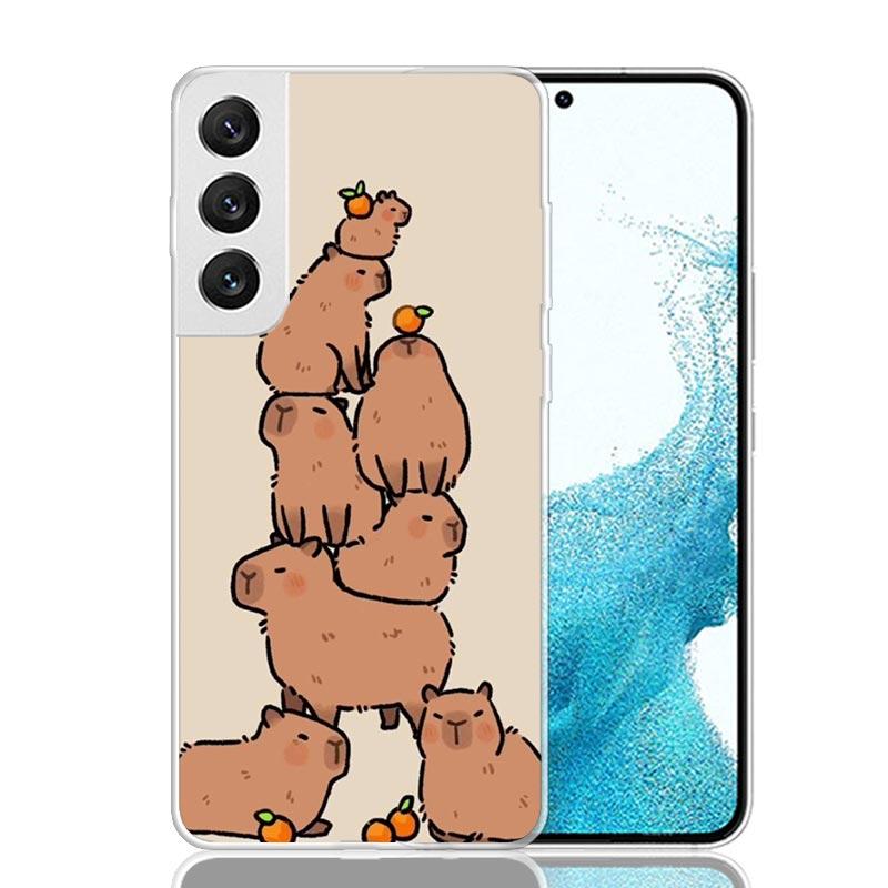 Coque de téléphone Animale Cartoon Capybara Drôle Pour Samsung Galaxy S26 Ultra S23 S24 S25 Edge S20 FE S21 S22 Plus Coque Souple Imprimée