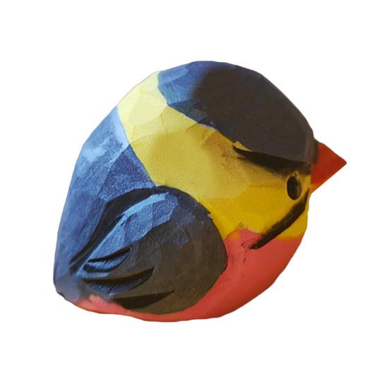 Mini Wood Carving Bird Ornament Hand-Carved Painted Bird Figurine Statue Sculpture Home Office Desktop Decoration Ornament
