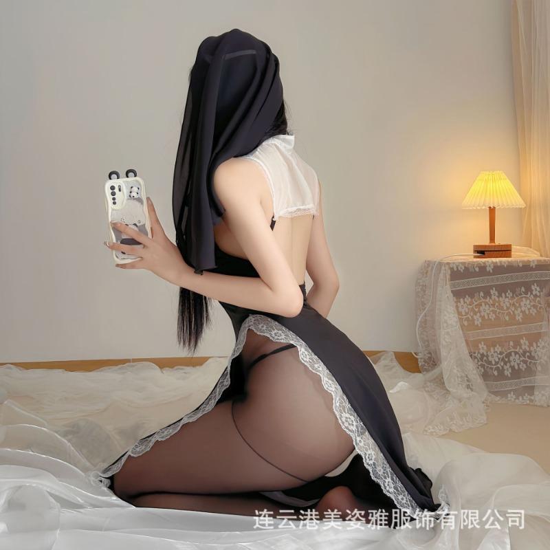 Sexy os Trim Women's Clothing Abstinence Erotic Lingerie Pure Desire Uniform Pajamas High Split Cheongsam Cosplay Woman
