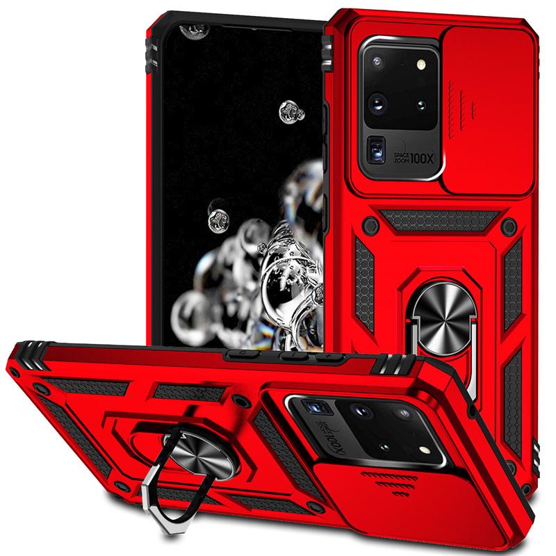 Shockproof Armor Case For Samsung Galaxy S20 Ultra 5G Magnetic Holder Ring Slide Camera Lens Cover For Galaxy S20 + Plus S 20 FE