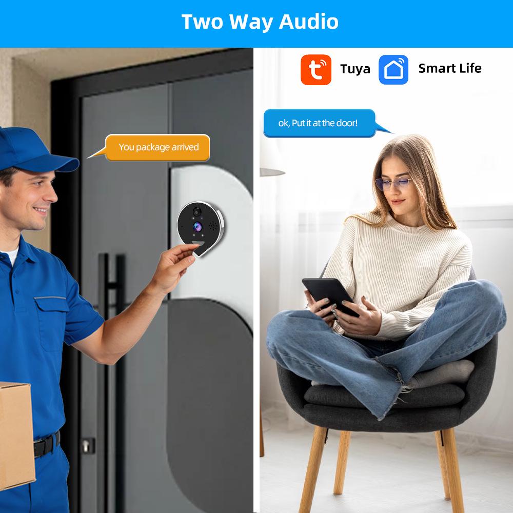 Tuya 1080P Smart Electronic Peephole with 360° Panoramic Fisheye Lens