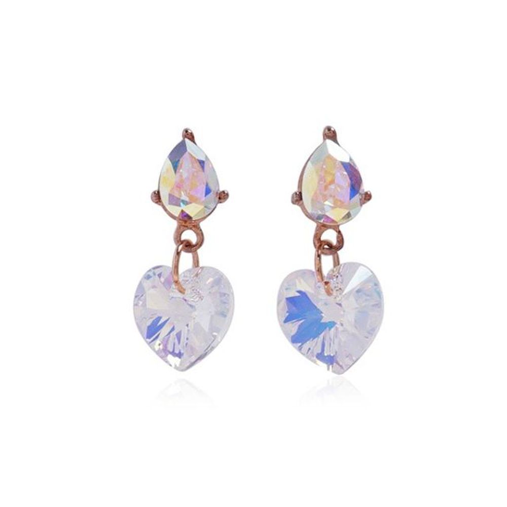 E549 AB Austrian Crystal Silver Needle Earrings