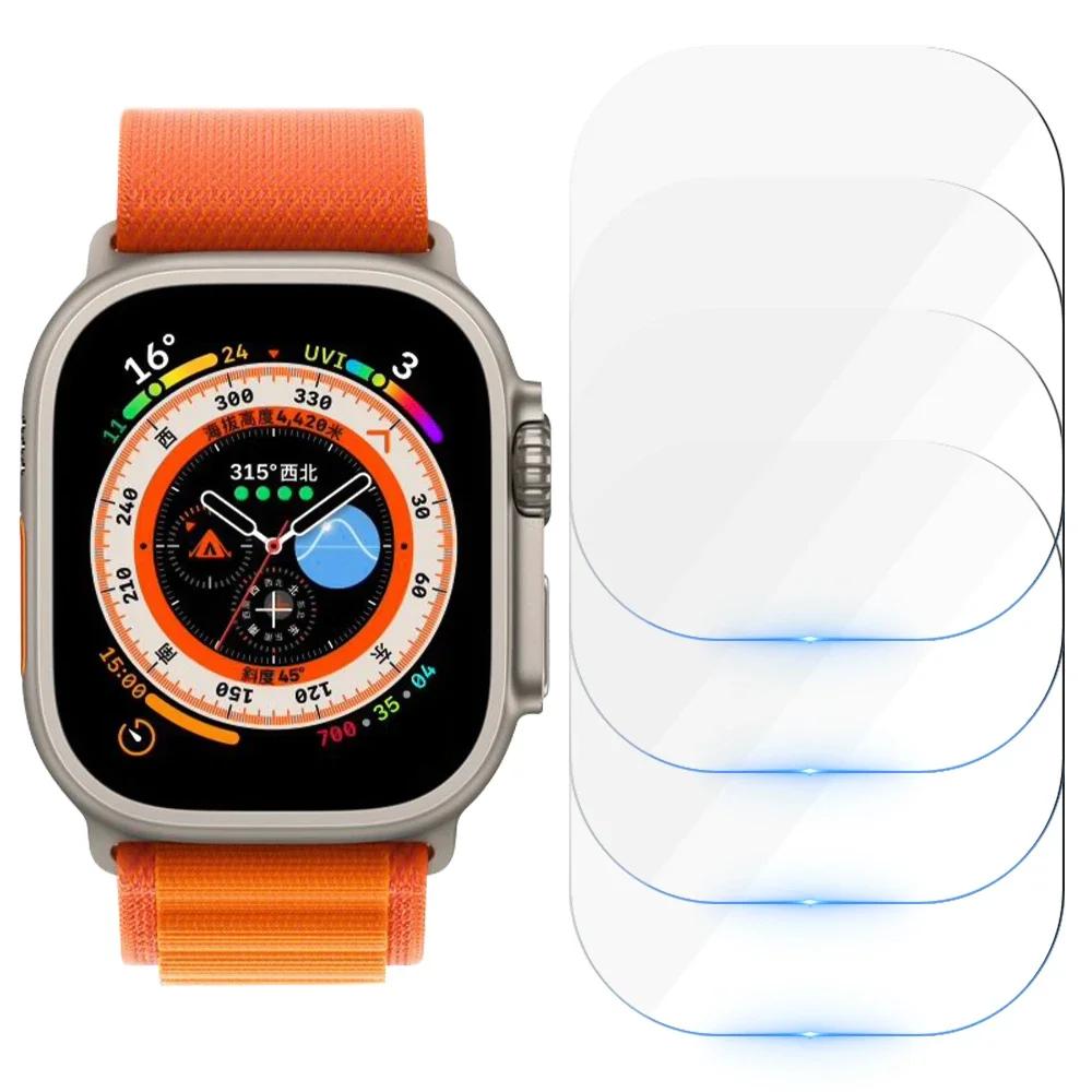 5Pcs Screen Protector For Apple Watch Ultra 49mm Accessories Anti-Scratch Waterproof Tempered Glass HD Film iWatch Ultra 49 Mm
