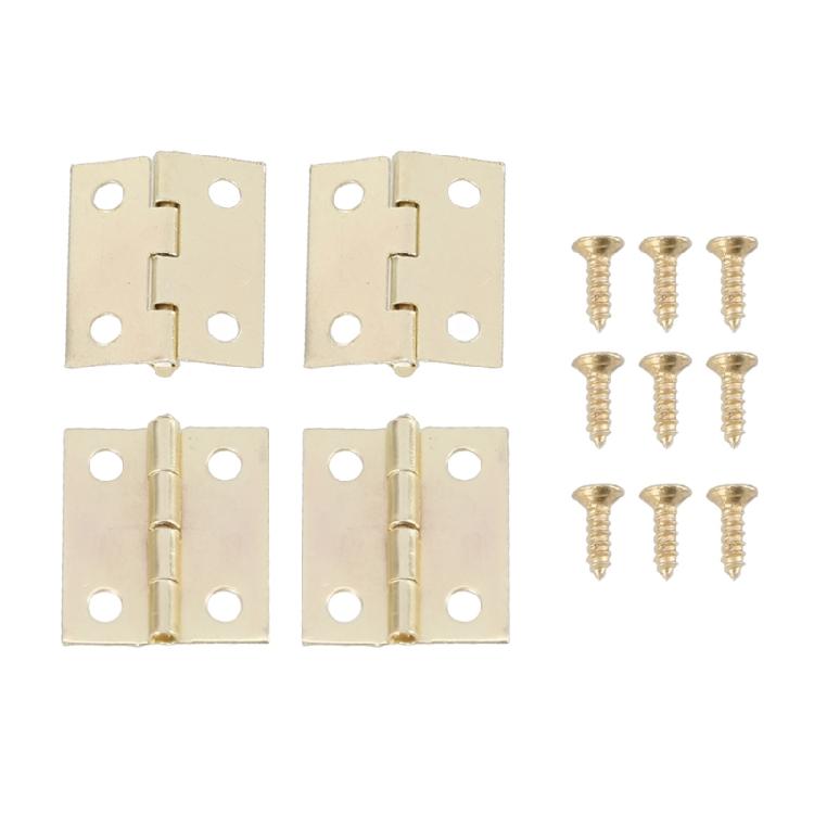 50pcs Miniature Gold Hinges Gold Jewellery Box Hinges with 200pcs Screws Simple Installation for Woodworking Projects