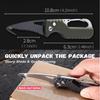Pocket Folding Knife Portable Express Unpacking Knife with Keychain Serrated Hook Blade Outdoor Multifunctional Survival Tool