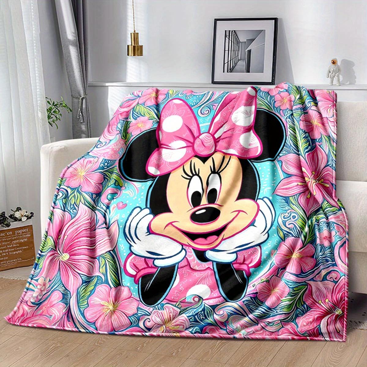 

1pc Beautiful Minnie Printing for All Season, Cartoon, Office, Lunch Rest, Camping Talk, Car, Multifunctional Gift 130cmx150cm