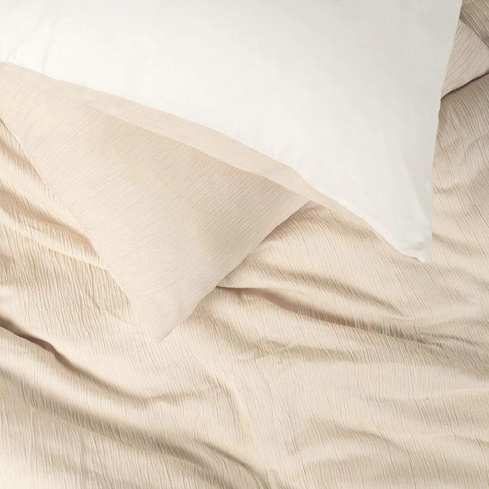 Parure de lit en gaze de microfibre 260 x 240 cm Bicolore ecru