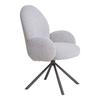 Fauteuil repas pivotant - EBUY24 - 69x65x91,5 cm - Tissu bouclette gris clair - Design contemporain - 1 place