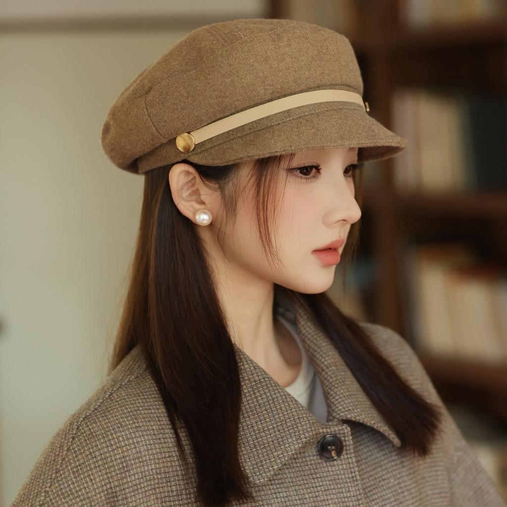 Spring and Autumn New Octagonal Hat Children's British Style Retro Duck Tongue Beret