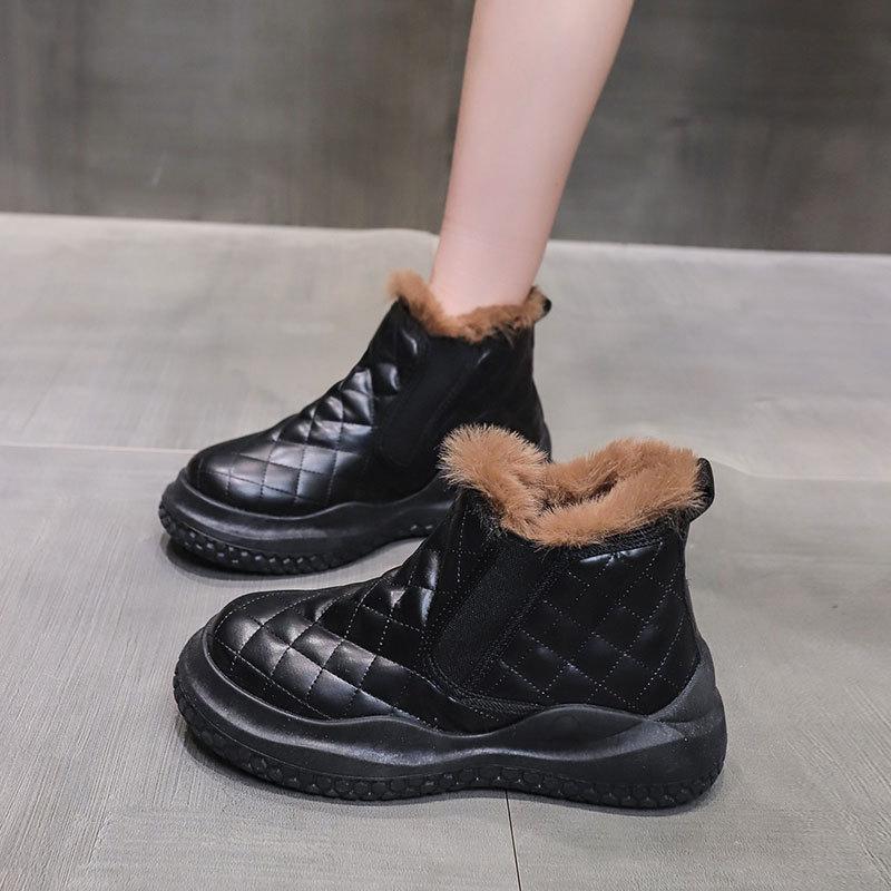 Snow Boots Women's New Winter Velvet Thickened Martin Boots Short Boots Women's Shoes Versatile Heightening Platform Cotton Shoes