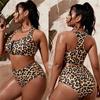 Neue Bademode für Damen, geteilt, Leopardenmuster, große Größe, fette MM-Bikini-Badebekleidung