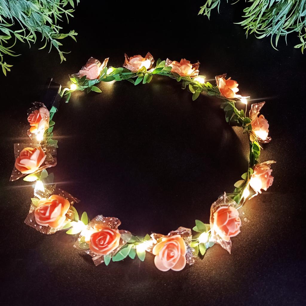 Wedding Party Crown Glowing Flower Headband LED Light Wreath Garland Decoration Women Girl Birthday Favor Luminous Hairband