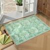 Crystal Velvet Carpet Floral Dark Green Area Rugs , Soft Washable Rugs for Living Room Bedroom, Boho Non Slip Low Pile