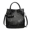 Handbag Large-capacity Women's Bag Fashionable Embossed Genuine Leather Hand-held Bag