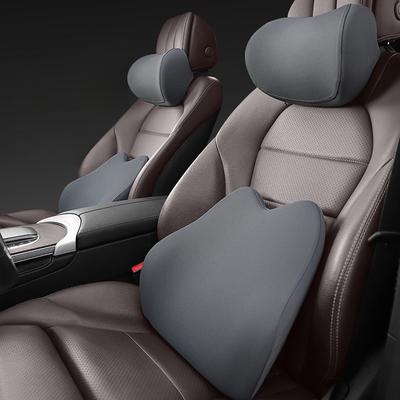 Car Headrest Waist Rest Neck Pillow Memory Cotton Universal Solid Color Car Seat Pillow Waist Support Back Pad Bmw Accessories