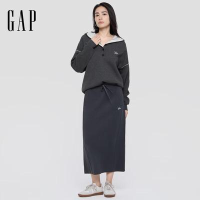 Gap Damen Locker geschnittenes Strickoberteil mit Logo-Knopf und Kapuze