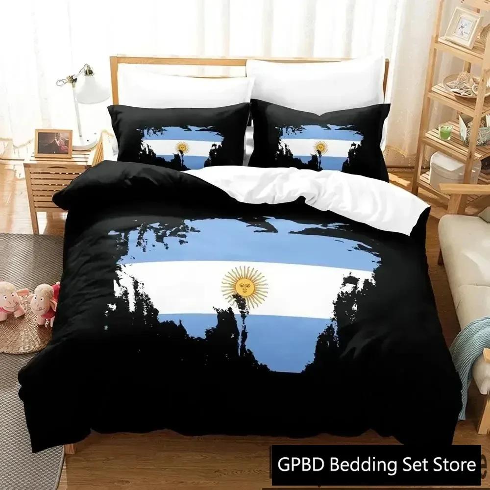 3D Druck Argentinische Flagge Bettwäsche Set Doppel Einzel King Bettbezug Bettdecke Kissenbezug Jungen Mädchen Erwachsene Schlafzimmer