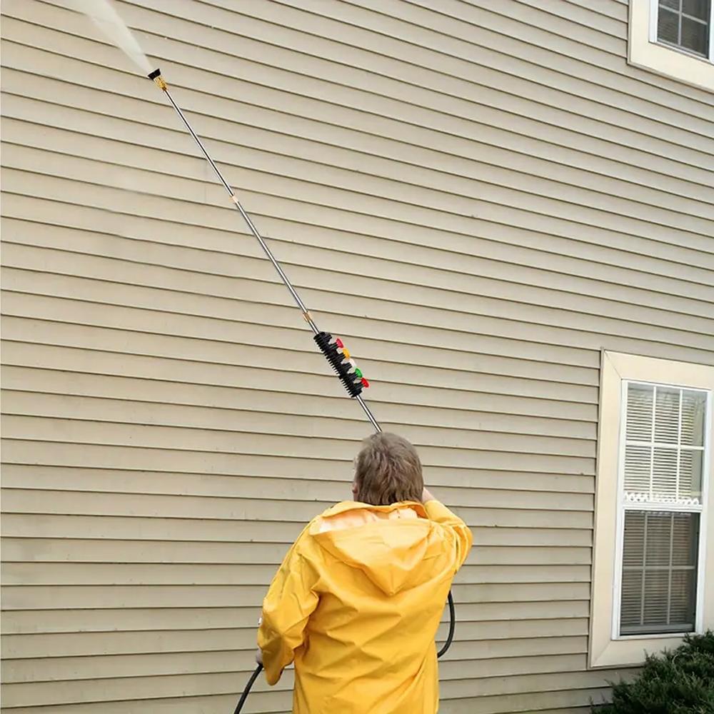 High-pressure Extension Rod For Car Washer Water Gun Cleaning Machine Extension Rod 2M 6-color Nozzle 1/4Quick Connect Car Parts