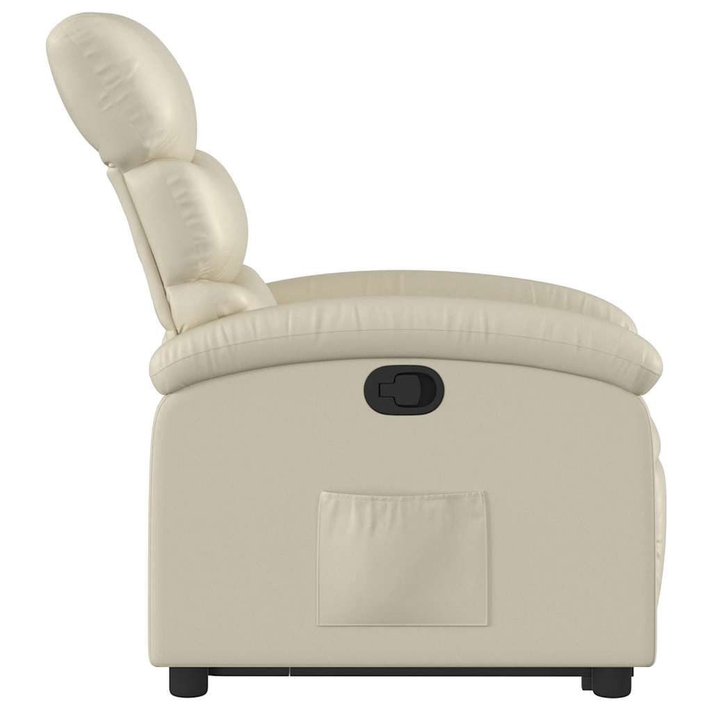 Recliner with Rising Function Cream Faux Leather