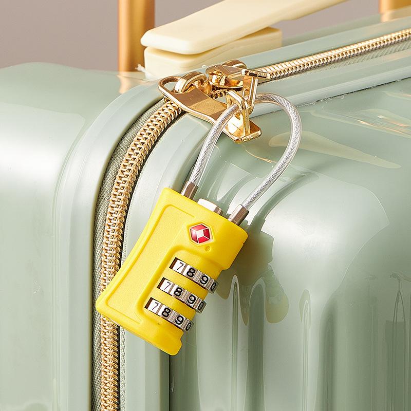 

Новый кодовый замок TSA для дорожного багажа, изменяемый пароль, навесной замок с контрастным цветовым дизайном жёлтый