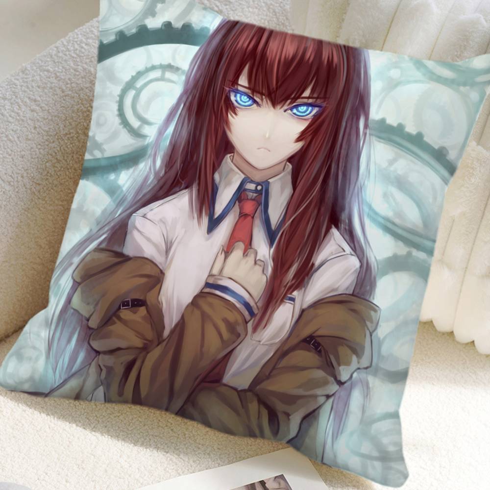 Anime Steins Gate Pillow Case Square Pillow Bedroom Sofa Leisure Comfort Cushion Car Home Decoration