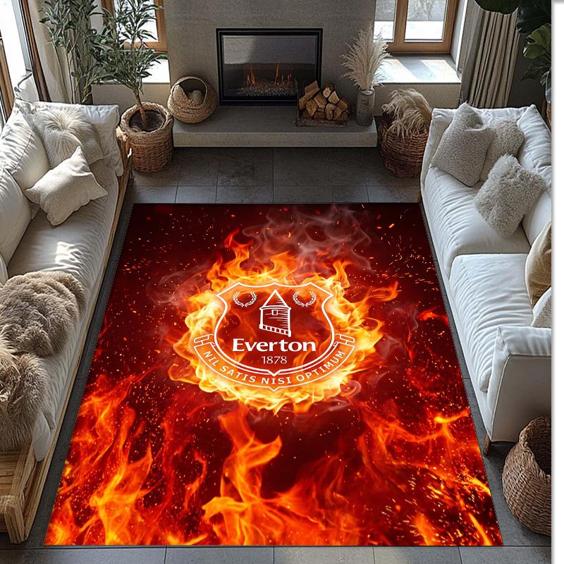 Tappeto in Velluto di Cristallo con Stampa Calcio Everton, Comodo Assorbente d'Acqua Antiscivolo Tappeto per Pavimenti Interni