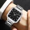 Nuovo orologio da uomo casual da lavoro, resistente alla luce, luminoso, calendario, cinturino in acciaio inossidabile a rete, orologio al quarzo
