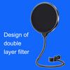 MIC Pop Filter Anti-shake Wind-proof Double-layer Plosives Reduction Condenser MIC Wind Screen for Recording