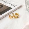 Stainless Steel Zirconia Ear Clips for Women – Luxury No-Piercing Earrings, European & American Style, Autumn & Winter Collection.