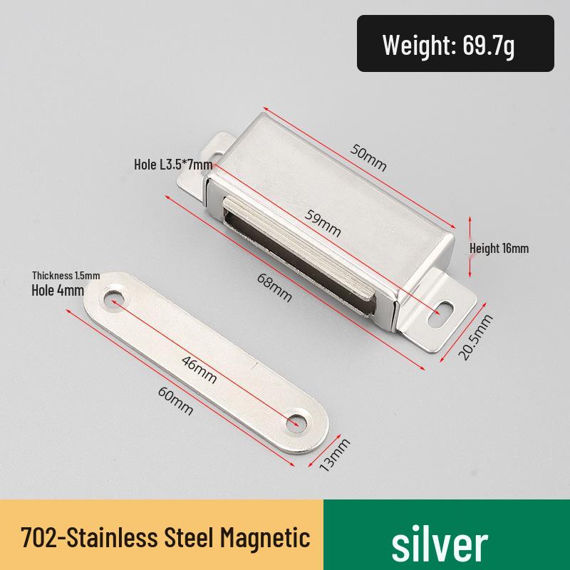 Magnetic Stainless Steel Cabinet Door Bumper & Clip for Wood Furniture