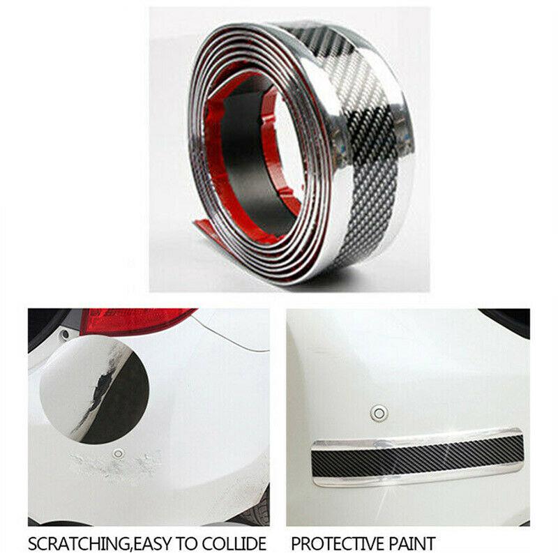 VÂNZARE Fibră de carbon Bandă de turnare din cauciuc Moale Negru Trim Bandă pentru bara de protecție DIY Protector pentru prag Protecție pentru margini Autocolante pentru mașină