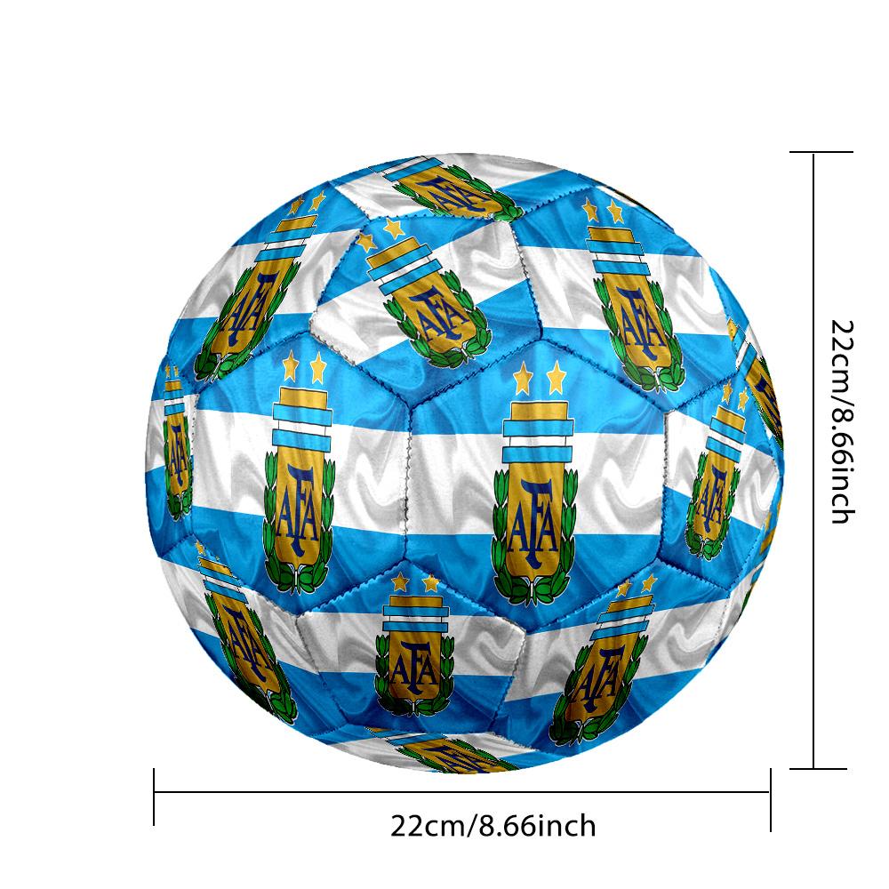 1 Bola de Futebol Tamanho 5 Bandeira da Argentina, Adequada para Jogos de Treino/Treinamento de Torneio, Leve e Durável logo70713