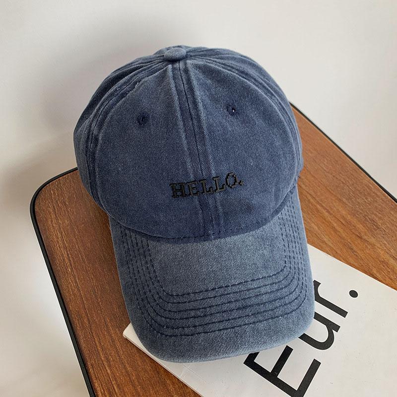 

Fashion Solid Color Baseball Hat for Women Summer Cotton Letter Embeoirdery Peaked Duck Tongue Cap Girls Pink Outdoor Hat Adjustable темно-синий