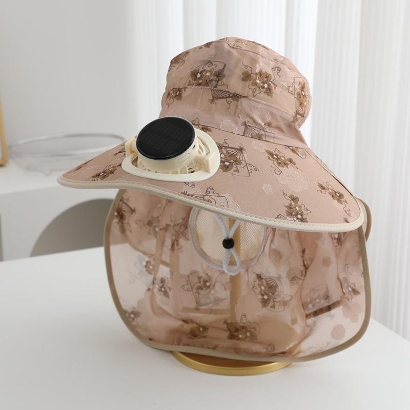 New Men's and Women's Summer Sun Protection Caps Solar Fan Bucket Hat Outdoor Mountaineering Cap Big Brim Shading Fishing Cap