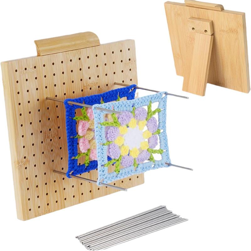 

Блокировочная доска для вязания крючком с 15 спицами для вязания наборов «бабушкины квадраты» 19.5*19.5*2cm