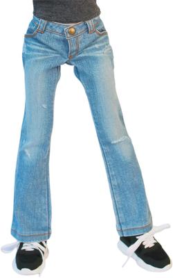 MDD-kompatibel Okayama verarbeitet beschädigte gerade Jeans Hellblau KOJIMA verarbeitet beschädigte Low-Rise-Jeans Stretch-Denim Standard 40cm Puppe BJD Puppe