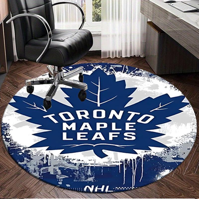 1PC Toronto Leafs Logo Round Rug, Non-slip Chair Mat, Home Decor, Circle Carpet Perfect for Office, Bedroom, Living Room,Christmas gift