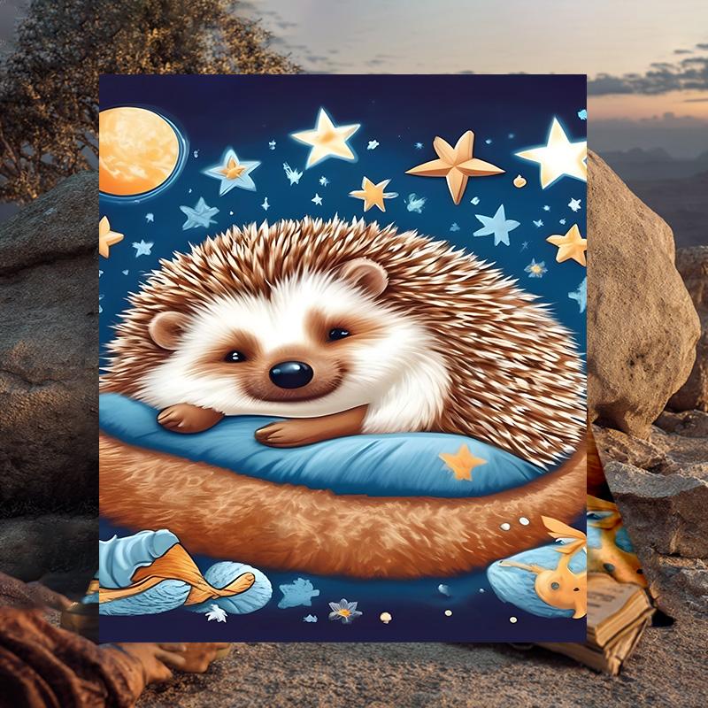 1PC Sleepy Hedgehog Dreams Flannel Blanket Gift, Suitable for Both Men And Women, Soft Ideal for Beds And Sofa, Birthday Or Christmas Gift