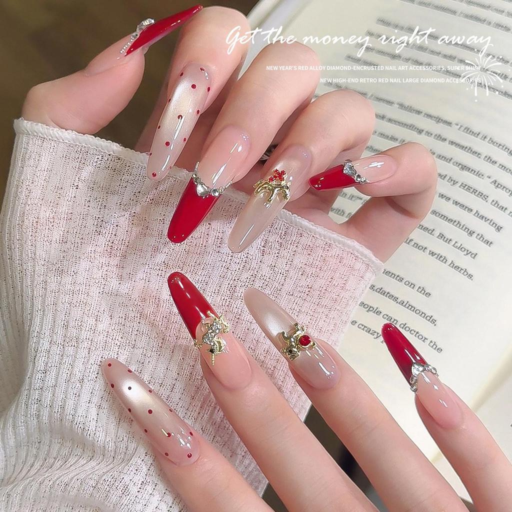 2026 Year of the Horse Luxury Alloy Nail Art: Zodiac Horse Glitter Zirconia Diamond Decorations for Fortunate Nails