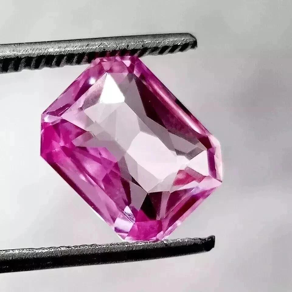 Pink Sapphire Natural 10+ Ct Radiant Cut AAA Certified Loose Gemstone