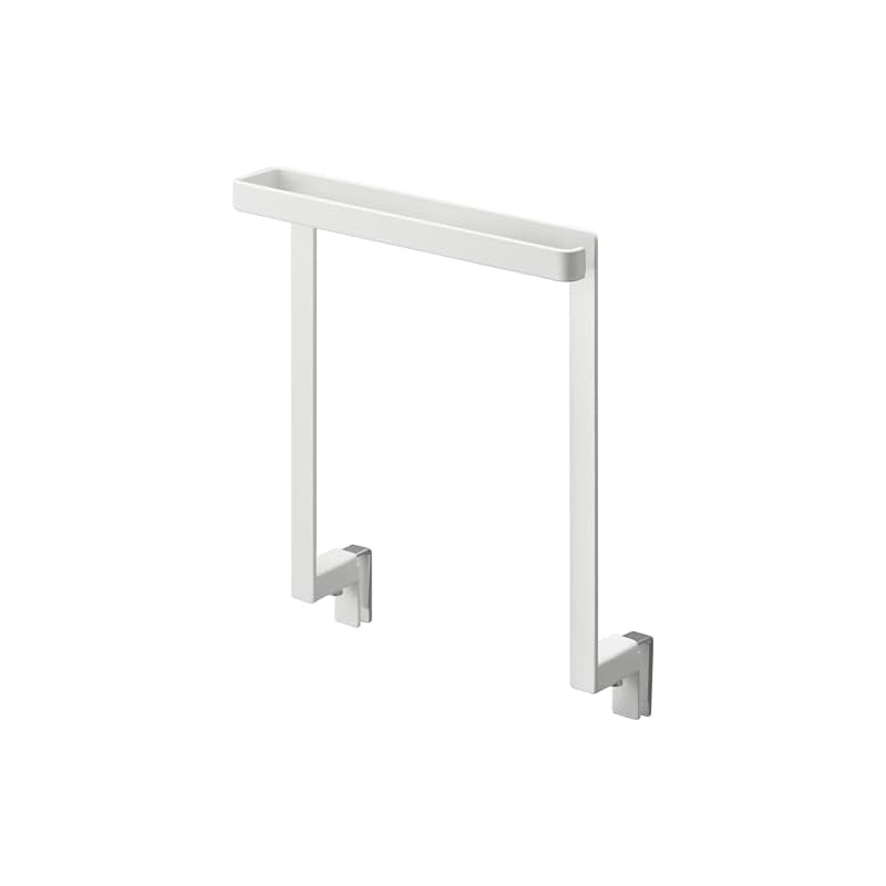 Yamazaki Kitchen Under-Sink Storage Door Towel Hanger, White, Approx. W20 x D9-10 x H25.5cm, Tower Series, Towel Rack, Towel Hanger Bar, 1985