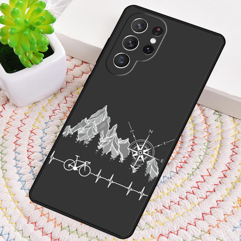 Mountain Bikes Cycling Silicone Phone Case For Samsung Galaxy note 10 pro S26 S25 S24 S23 S22 S21 Plus S25Ultra Capa Cover