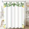 Fresh Lemon Greenery Shower Curtain White Bath Decor For Home Decoration Waterproof Fabric Perfect Gift Ideas