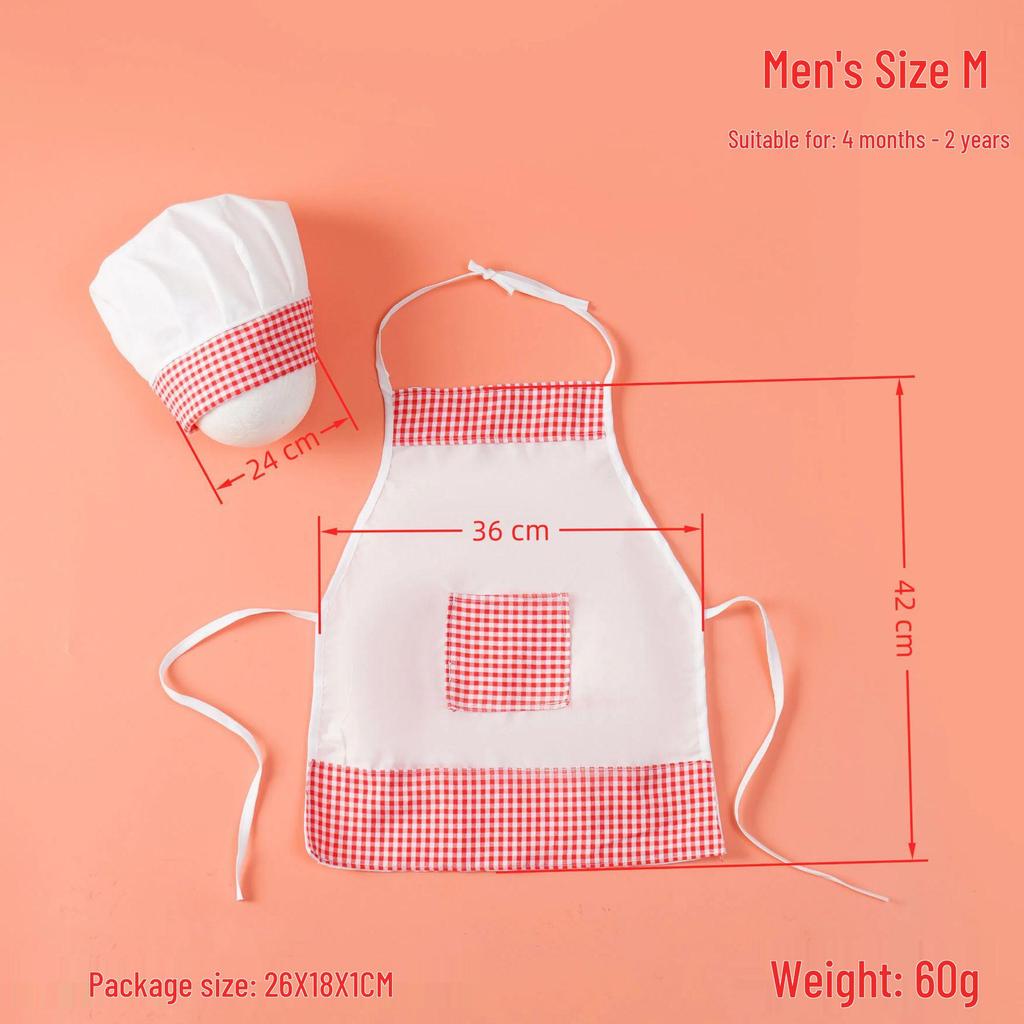 Set Grembiule e Cappello da Chef per Bambini per Fotografia, Cucina e Attività Artistiche